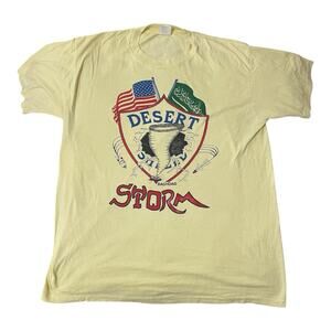 Vintage Single Stitch Operation Desert Storm T Shirt XL Yellow Hugger Iraq War